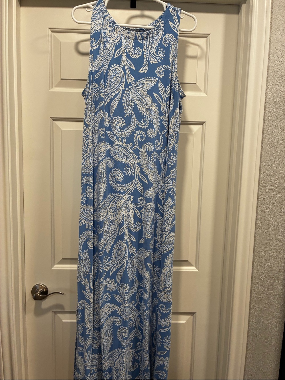 J. Jill Blue and White Paisley Maxi Dress